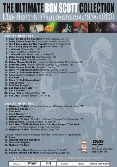 AC/DC / THE ULTIMATE BON SCOTT COLLECTION PRO SHOT (2DVDR)