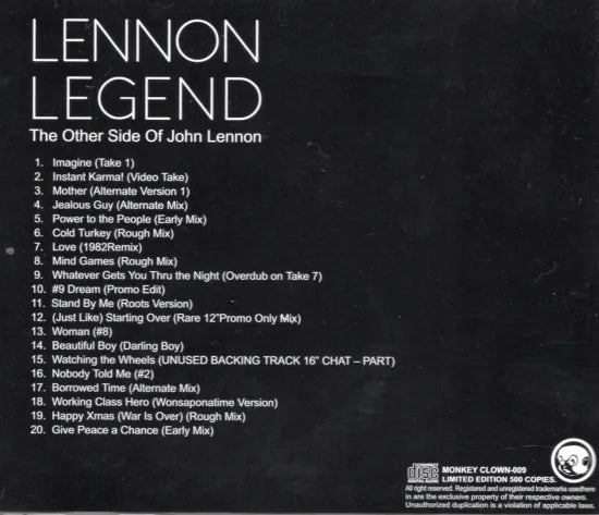 JOHN LENNON / LEGEND THE OTHER SIDE OF JOHN LENON (1CD)