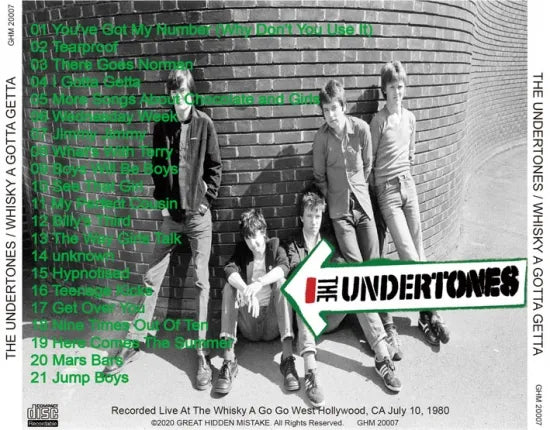 THE UNDERTONES / WHISKY A GOTTA GETTA (1CDR)