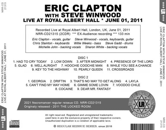 ERIC CLAPTON WITH STEVE WINWOOD / LIVE AT ROYAL ALBERT HALL JUNE 01, 2011 (2CDR)