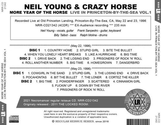 NEIL YOUNG & CRAZY HORSE / MORE YEAR OF THE HORSE LIVE IN PRINCETON-BY-THE-SEA VOL.1 (4CDR)
