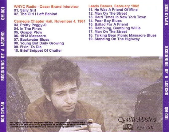 BOB DYLAN / BEGINNING OF A LEGEND (1CD)