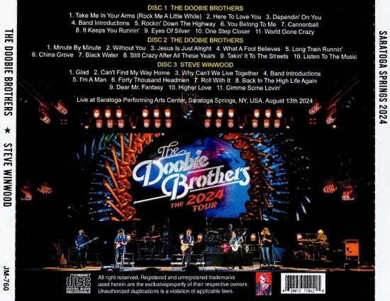 THE DOOBIE BROTHERS + STEVE WINWOOD / SARATOGA SPRINGS 2024 (3CDR)