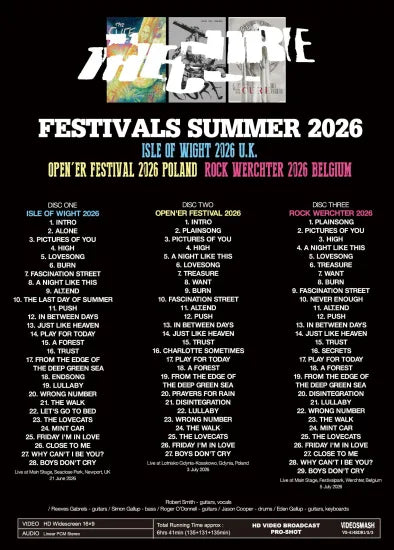 THE CURE / FESTIVALS SUMMER 2026 (3BDR)