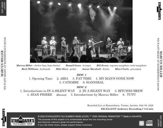 MARCUS MILLER / WE WANT MILES! AT KONZERTHAUS 260708 (2CDR)