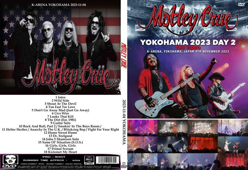 Motley Crue / 2023-11-04 YOKOHAMA (1DVDR) Unprinted white disc