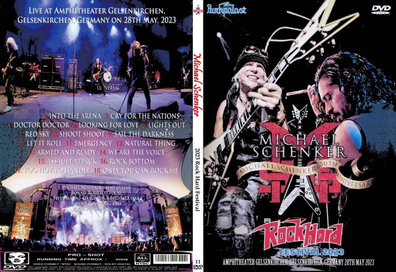 Michael Schenker / 2023 Rock Hard Festival PRO SHOT (1DVDR) Unprinted white disc
