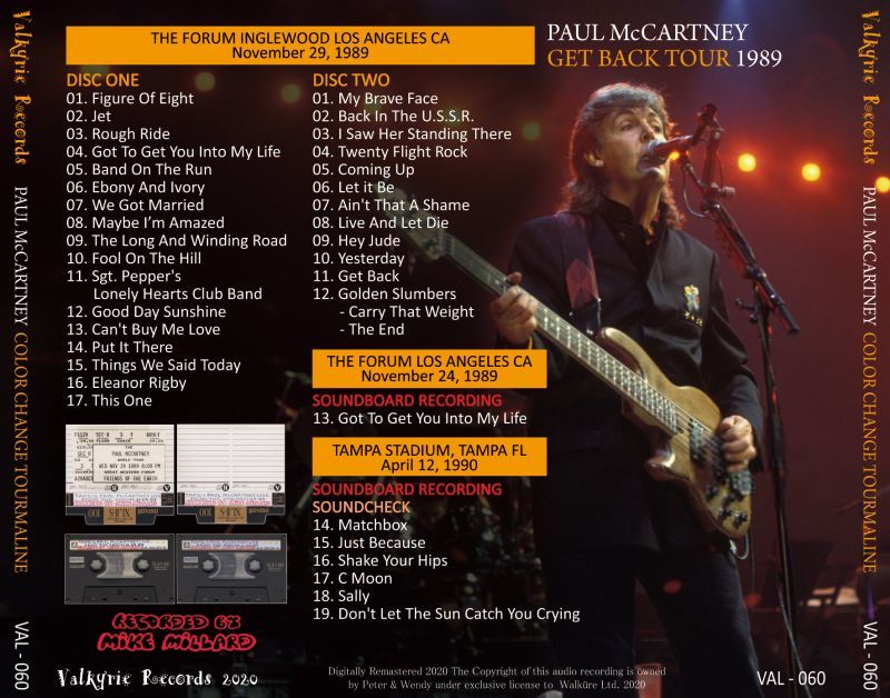 PAUL McCARTNEY / 1989 COLOR CHANGE TOURMALINE (2CD) FORUM INGLEWOOD LOS ANGELE