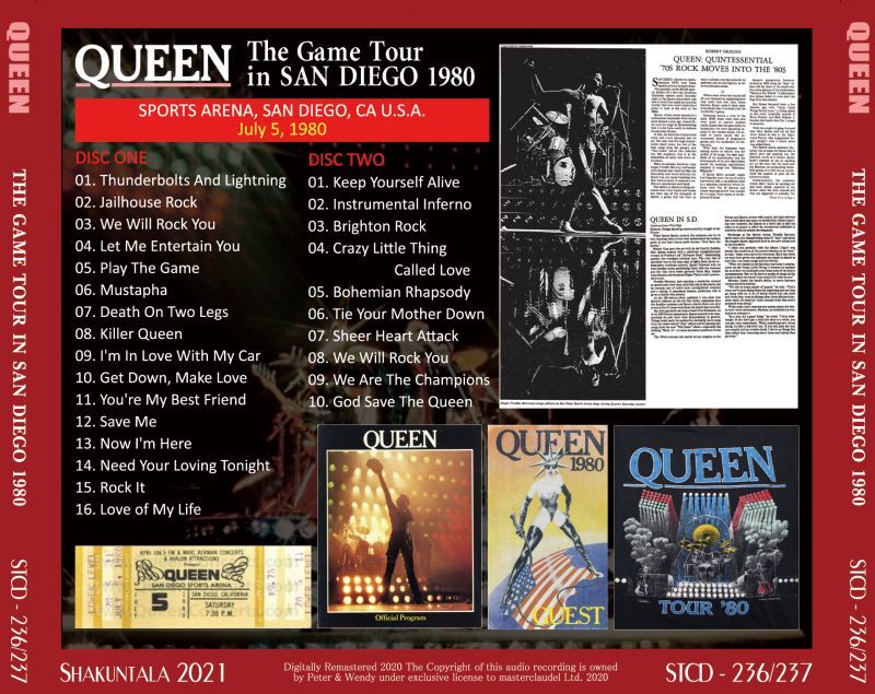 QUEEN / 1980 THE GAME TOUR IN SAN DIEGO 2CD