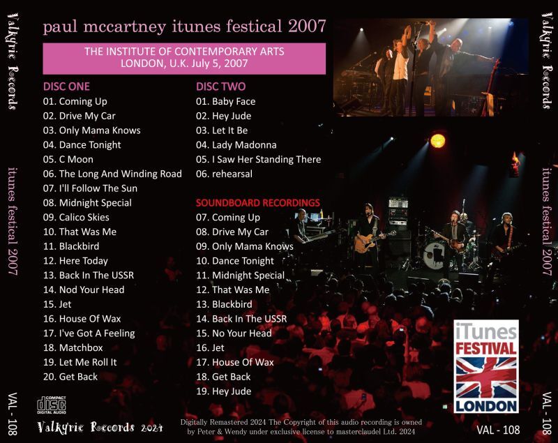 PAUL McCARTNEY / 2007 iTUNES FESTIVAL (2CD)