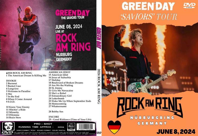 Green Day / 2024 ROCK AM RING (1DVDR) Unprinted white disc