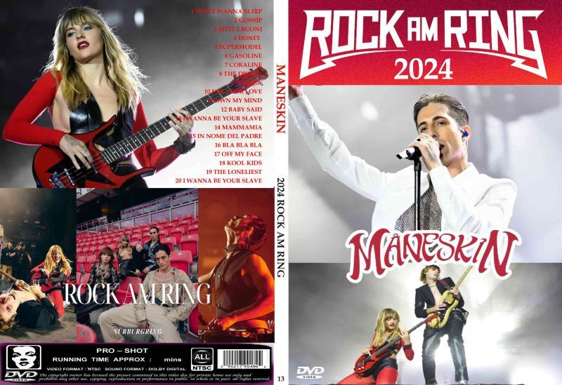 Maneskin / 2024 ROCK AM RING (1DVDR) Unprinted white disc