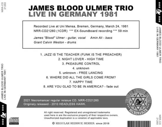 JAMES BLOOD ULMER TRIO / LIVE IN GERMANY 1981 (1CDR)