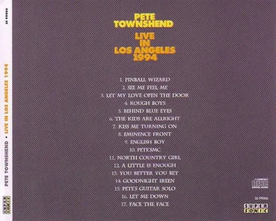 PETE TOWNSEND / LIVE IN LOS ANGELES 1994 (1CD)
