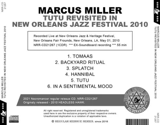 MARCUS MILLER / TUTU REVISITED IN NEW ORLEANS JAZZ FESTIVAL 2010 (1CDR)