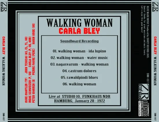 CARLA BLEY / WALKING WOMAN SOUNDBOARD (1CDR)