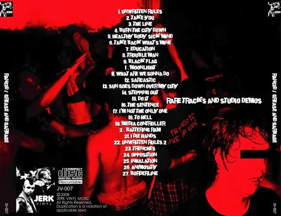 RANCID / Grease And Garbage RARE TRACKS AND STUDIO DEMOS (1CDR)