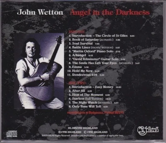 JOHN WETTON / ANGEL IN THE DARKNESS 1998 (2CD)