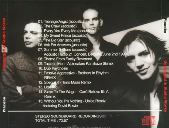 PLACEBO / UNPLUGGED &STUDIO WORKS (1CD)