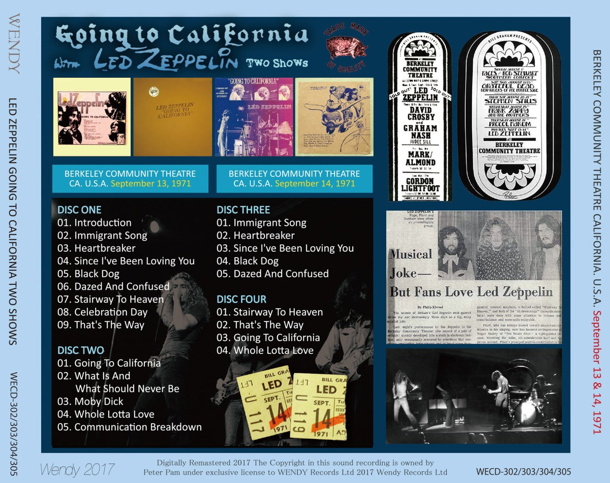 LED ZEPPELIN / 1971 GOING TO CALIFORNIA 1971 TWO SHOWS (4CD)