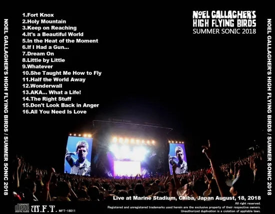 NOEL GALLAGHER'S HIGH FLYING BIRDS / SUMMER SONIC 2018 (1CDR)