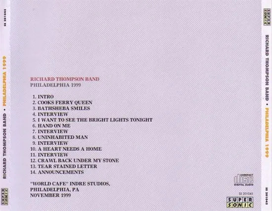 RICHARD THOMPSON BAND / PHILADELPHIA 1999 (1CD)