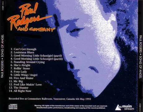 PAUL ROGERS / SONG OF ANGEL (1CD)