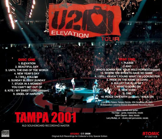 U2 / ELEVATION TOUR TAMPA 2001 SOUNDBOARD (2CDR)