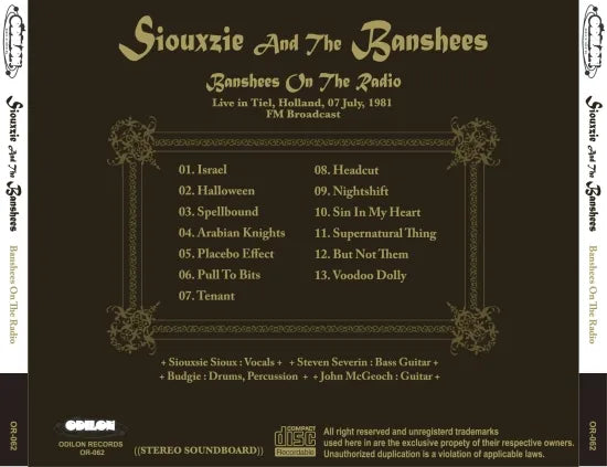 SIOUXSIE & THE BANSHEES / BANSHEES ON THE RADIO (1CDR)