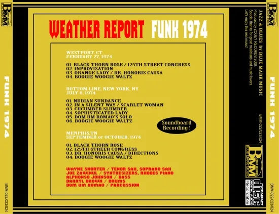 WEATHER REPORT / FUNK 1974 SOUNDBOARD (3CDR)