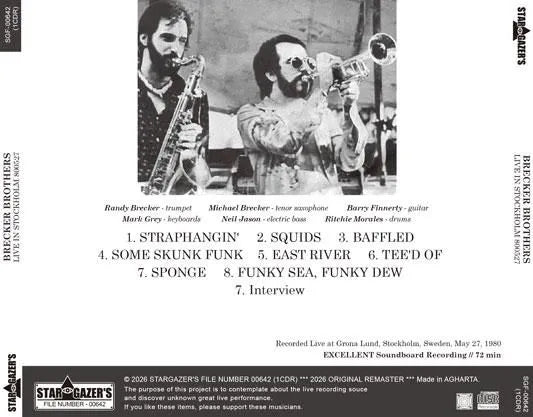 BRECKER BROTHERS / LIVE IN STOCKHOLM 800527 (1CDR)