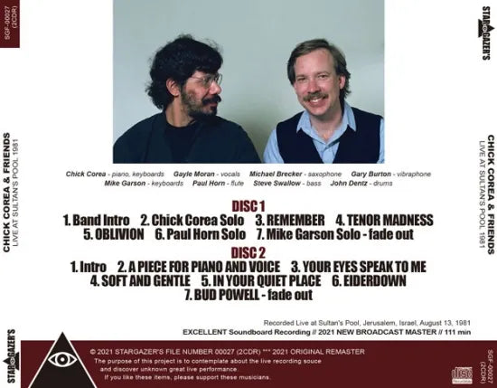CHICK COREA & FRIENDS / LIVE AT SULTAN'S POOL 1981 SOUNDBOARD (2CDR)