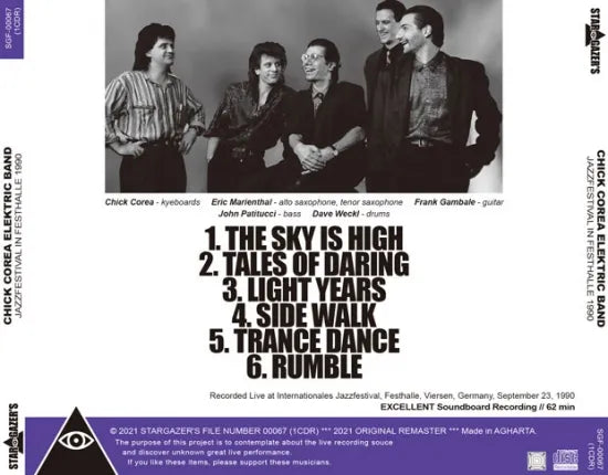 CHICK COREA ELEKTRIC BAND / JAZZFESTIVAL IN FESTHALLE 1990 SOUNDBOARD (1CDR)