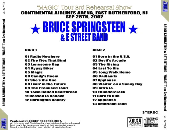 BRUCE SPRINGSTEEN / MAGIC TOUR 3RD REHEARSAL (2CDR)