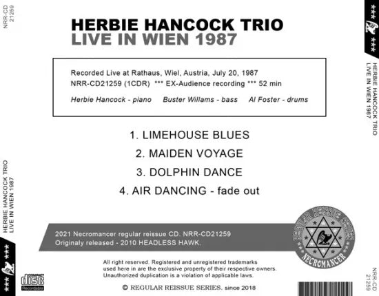 HERBIE HANCOCK TRIO / LIVE IN WIEN 1987 (1CDR)