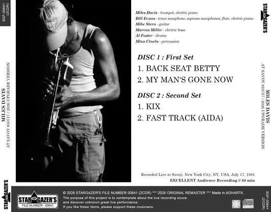MILES DAVIS / AT SAVOY 810717 2026 UPGRADE VERSION (2CDR)