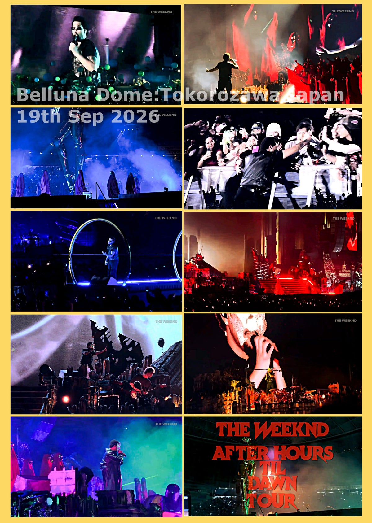 The Weeknd / After Hours Til Dawn Japan Tour 2026 Show One Belluna Dome (1BDR)