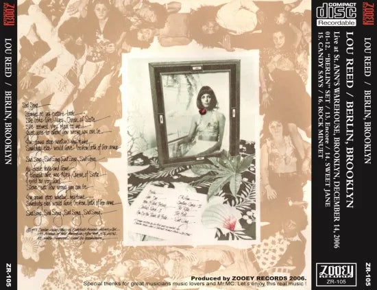 LOU REED / BERLIN, BROOKLYN (1CDR)