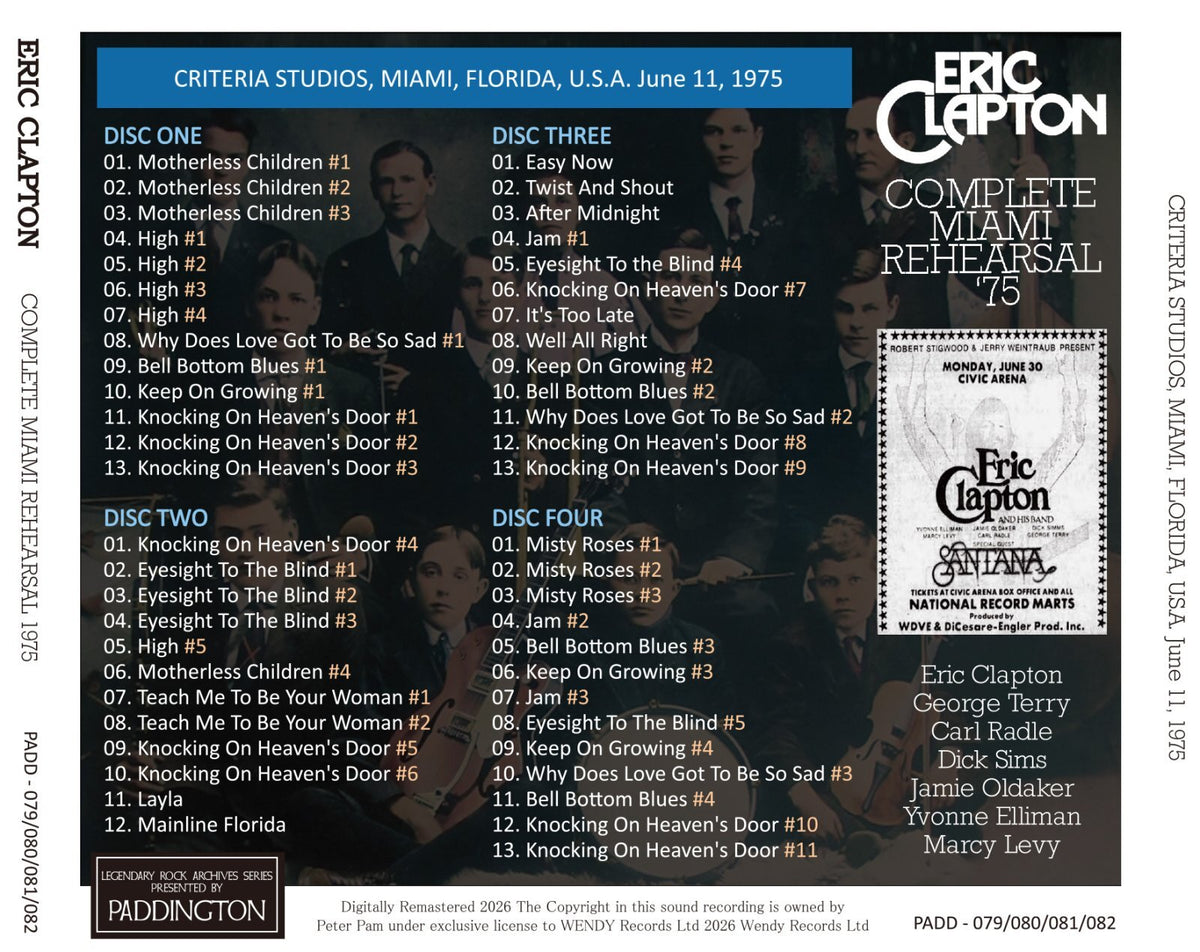 ERIC CLAPTON / 1975 COMPLETE MIAMI REHEARSAL (4CD)