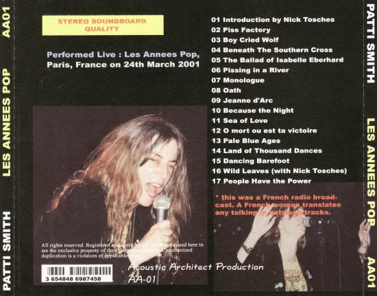 PATTI SMITH / LES ANNEES POP (1CDR)