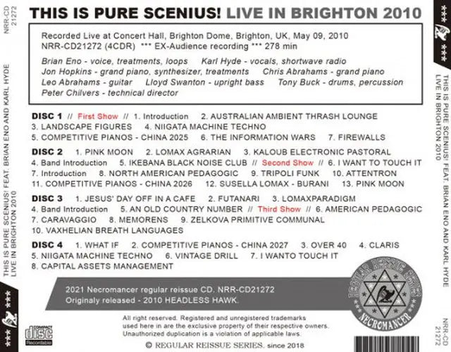 THIS IS PURE SCENIUS! / LIVE IN BRIGHTON 2010 (4CDR)