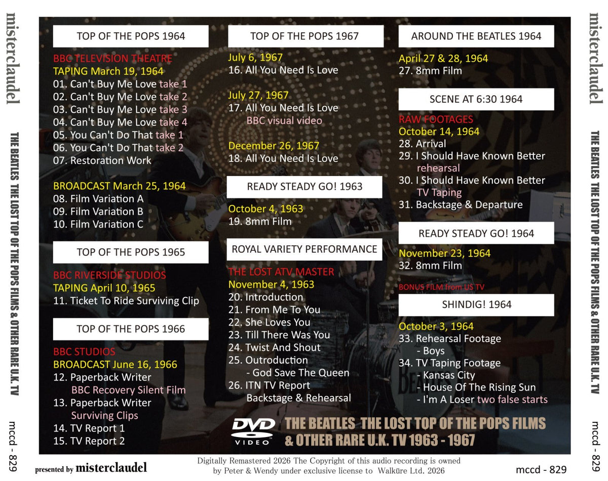 THE BEATLES / THE LOST TOP OF THE POPS FILMS (1DVD)