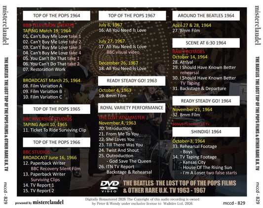 THE BEATLES / THE LOST TOP OF THE POPS FILMS (1DVD)
