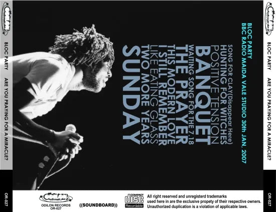BLOC PARTY / ARE YOU PRAYING FOR A MIRACLE? (1CDR)