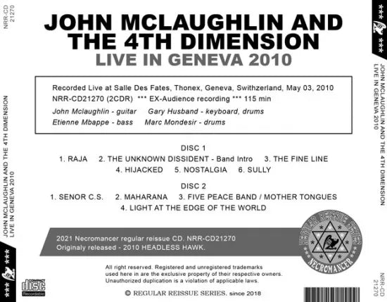 JOHN MCLAUGHLIN AND THE 4TH DIMENSION / LIVE IN GENEVA 2010 (2CDR)