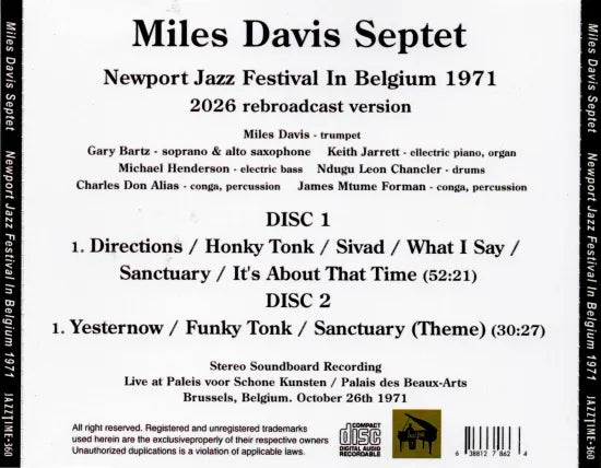 Fred Hersch Trio / Jazz Middelheim 2026 STEREO SOUNDBOARD (1CDR)