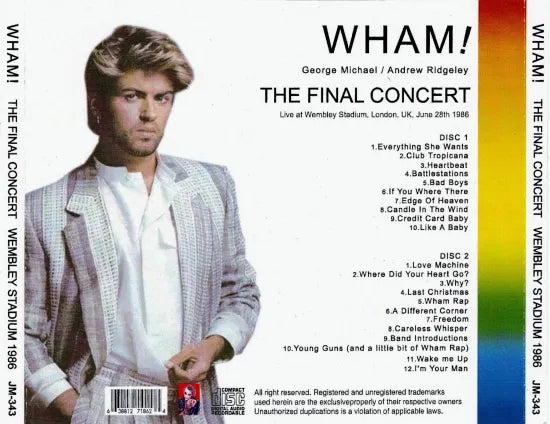 WHAM!/ THE FINAL CONCERT WEMBLEY STADIUM 1986 (2CDR)