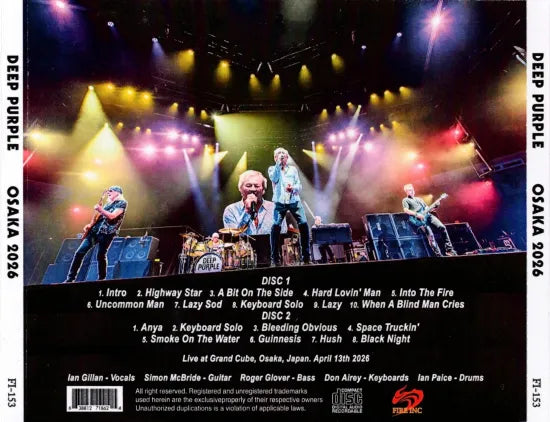 DEEP PURPLE / OSAKA 2026 (2CDR)