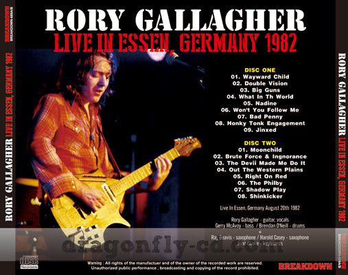 RORY GALLAGHER / LIVE IN ESSEN, GERMANY 1982 (2CDR)