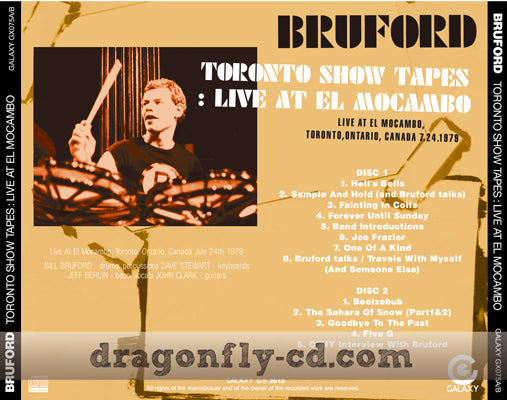 BRUFORD / TORONTO SHOW TAPES: LIVE AT EL MOCAMBO (2CDR)